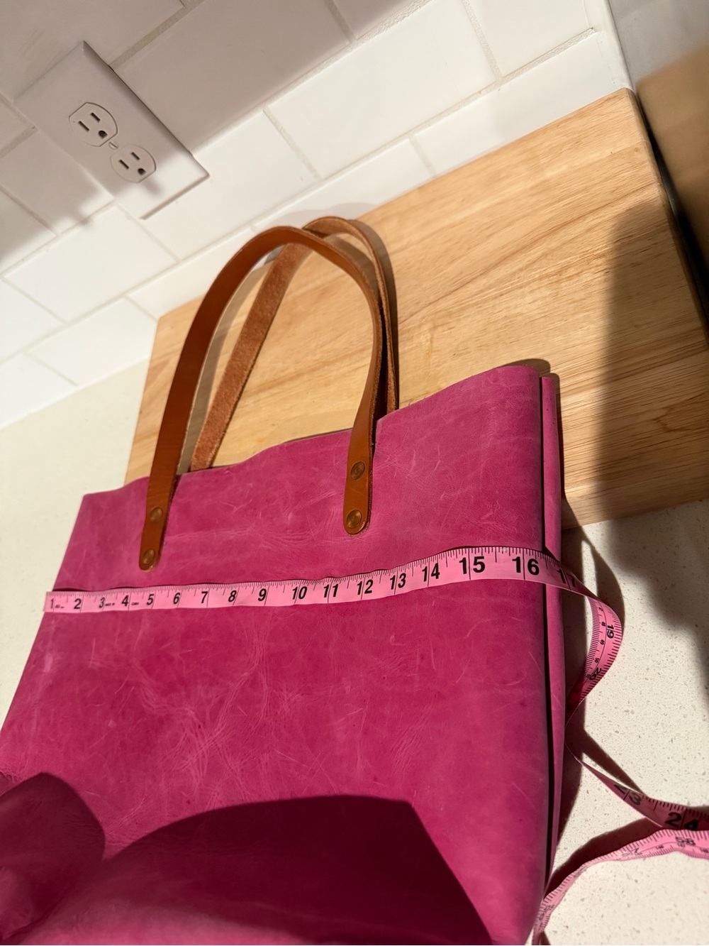KMM & Co Pink leather tote - Picture 9 of 12
